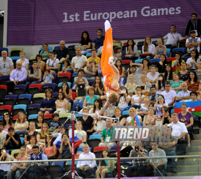 Azərbaycan gimnastı Oleq Stepko Avropa Oyunlarında gümüş medal qazandı. Bakı, Azərbaycan, 18 iyun 2015